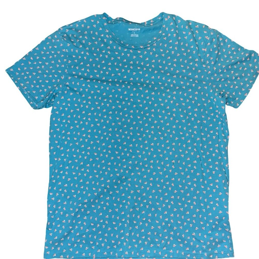 Bonobos Men's Graphic Tee Blue Short Sleeve Crew Neck Size L